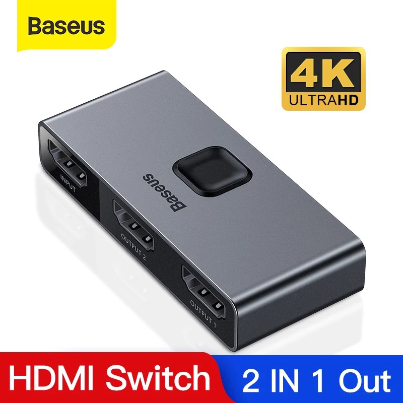 Baseus HDMI Splitter 4K 60Hz Bi-Direction HDMI Switch 1x2/2x1 HDR HDMI Audio Adapter for PS4 TV Box HDMI Switcher