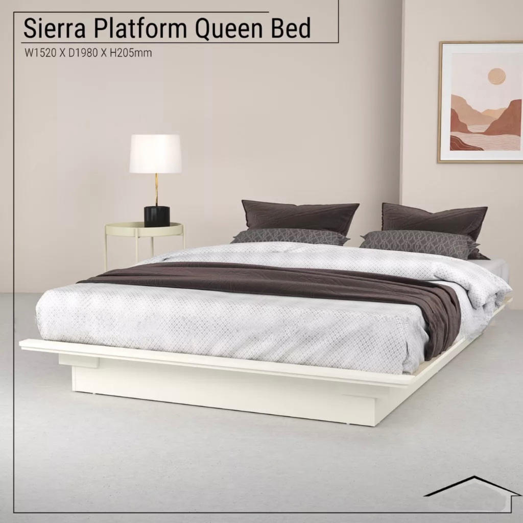 [FREE SHIPMENT] Sierra Platform Queen Bed Frame | Bedroom | Drawer | Modern