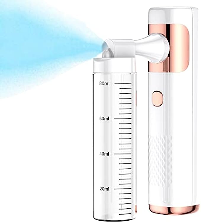 Wireless Disinfectant Fogger Mist Gun, Portable Nano Mist Sprayer, Handheld Electric Sprayer Steam Gun Rechargeable Atomizer Sprayer for Home, Indoor, Office, School, Car, Garden, Outdoor(White)