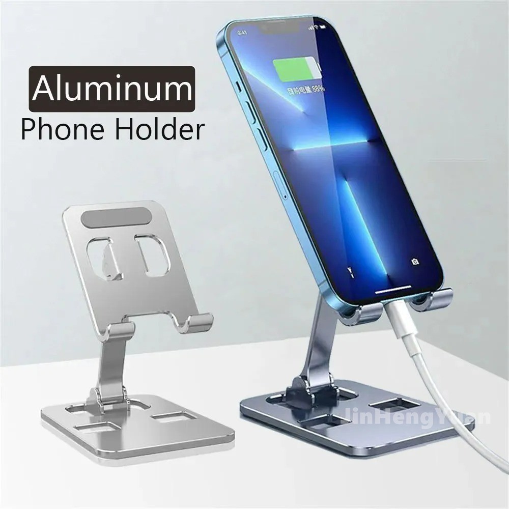 Universal All Aluminum Alloy Foldable Desk Phone Holder Mount Stand for Mobile Phone Holder for Tablet Desktop Metal Holder