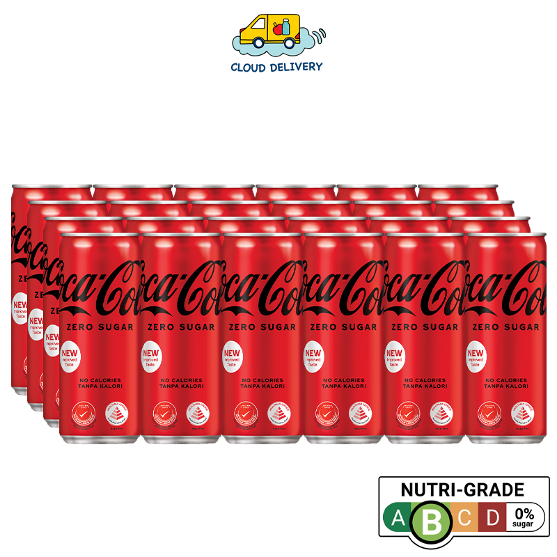Coke Coca Cola Zero Sugar (24 x 320ml) - Expiry 16 Jan 2025