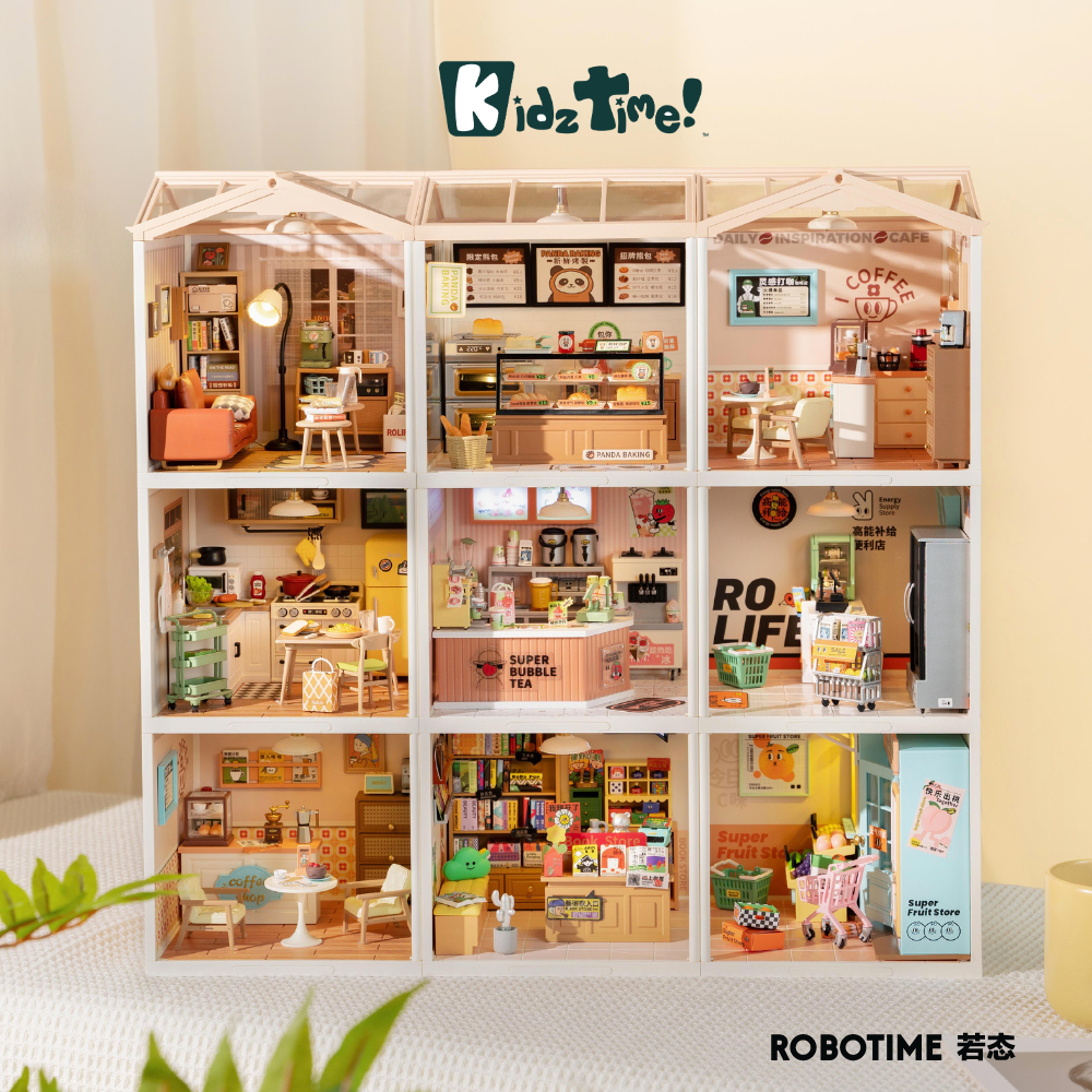 Kidztime x Robotime DIY Miniature House Super Creator/3D Puzzles/DIY House Model Kits/Gift ideas mini house rolife roker