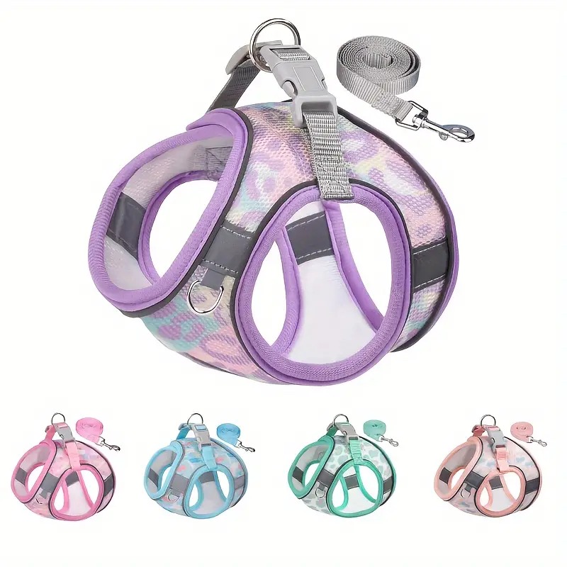 Reflective Camouflage Dog Harness & Leash - Adjustable, Breathable Anti-Escape Design, Easy-Care